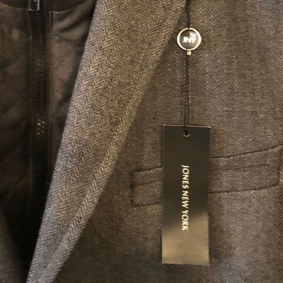 Jones New York Wool Herringbone Blazer with‎ Zip-in Quilted Bib, NWT Size… - Picture 8 of 14